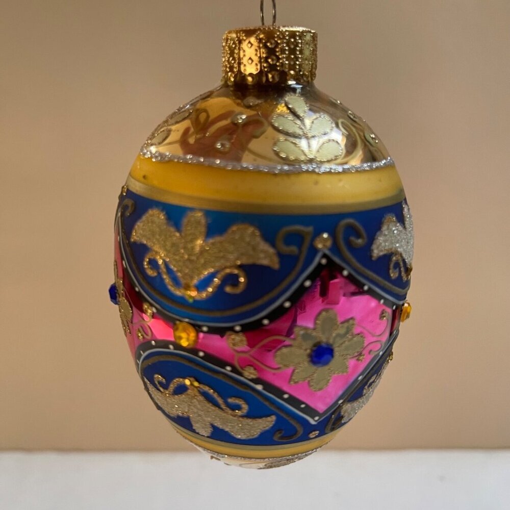 UT Christmas Holiday Ornament Gold Floral Colorful